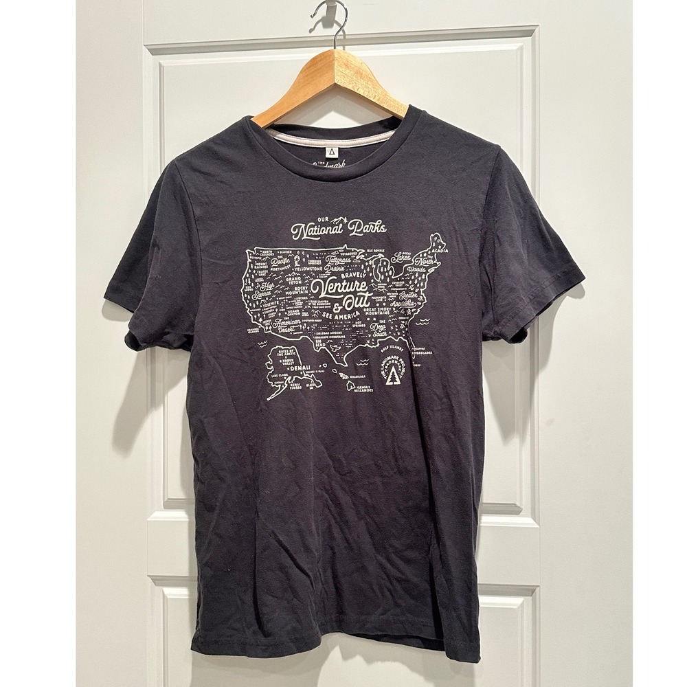The Landmark Project National Parks Map T-Shirt Mens Medium Gray Venture Out